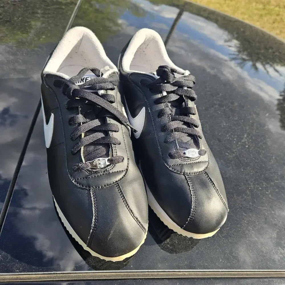 Size 12 - Nike Cortez Basic Leather Black White